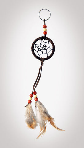 Item #owg009 – 2" Chocolate Brown Dream catcher Keychains