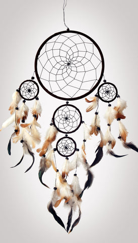 Item #owg011 – 5 Ring 8-1/2" Dark Brown Dream catcher