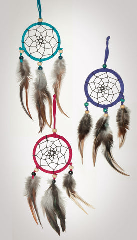 Item #owg015 - 1 Dozen 3 Drop Dream catcher Set (Cool colors).